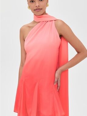 Baobab Collection Coral Ombre One-Shoulder Mini Dress